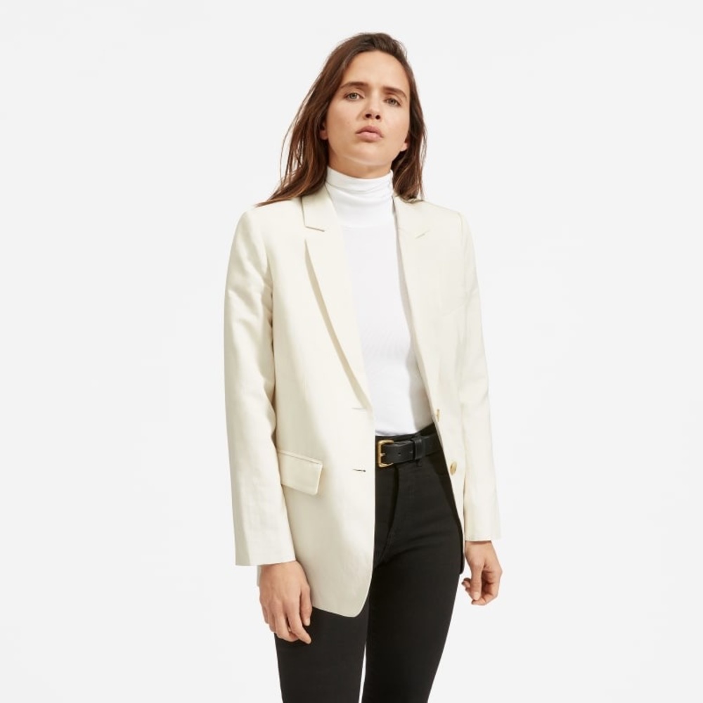 Everlane Cotton-Linen Blazer in Bone NWT